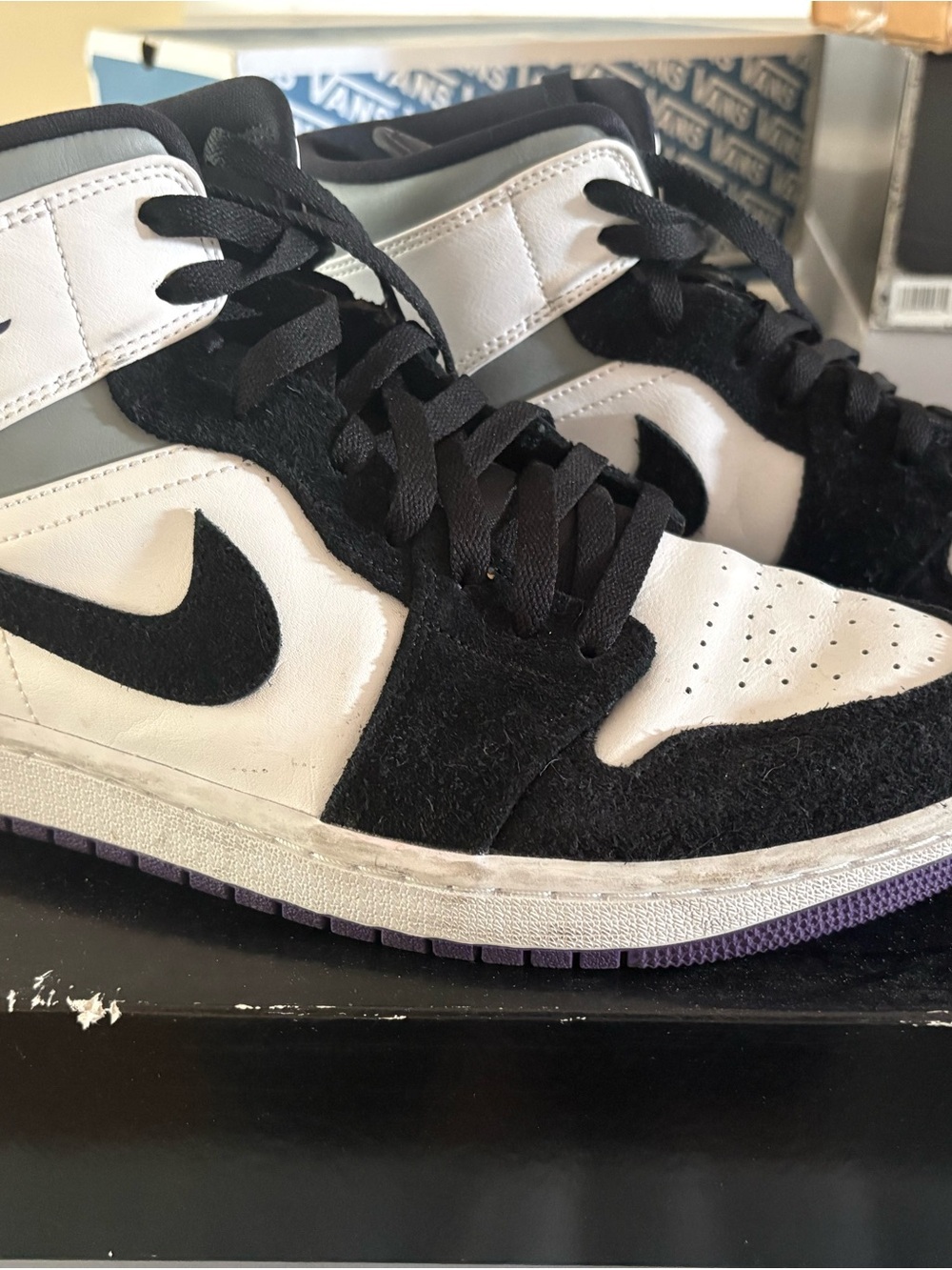 Nike Men’s Black, White & Purple High-Top Sneakers